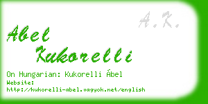 abel kukorelli business card